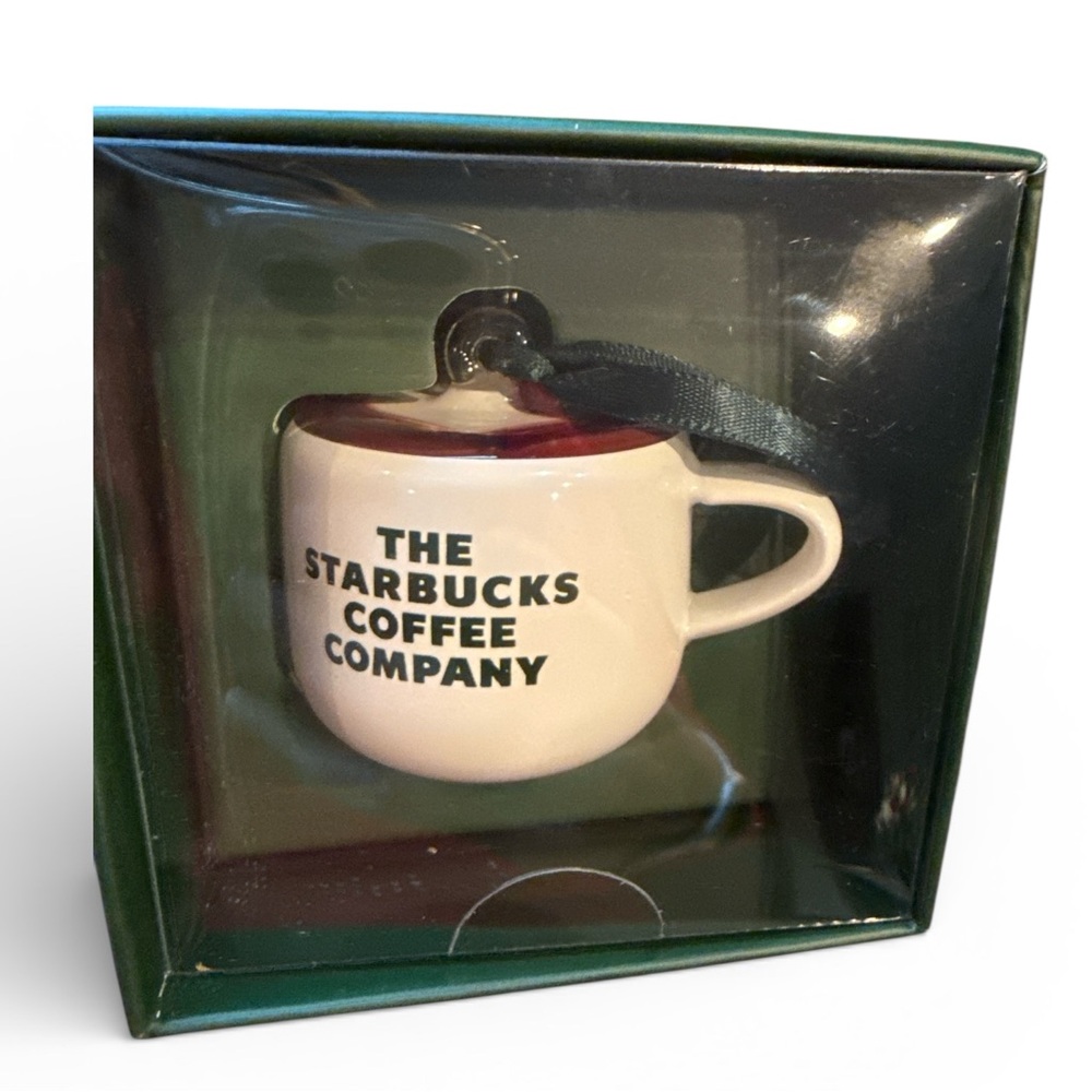 Starbucks NWT Coffee Holiday Ornament in Green Gift Box